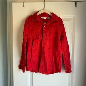 Janie and Jack The Linen Shirt Bradbury Red Long sleeve Size 6